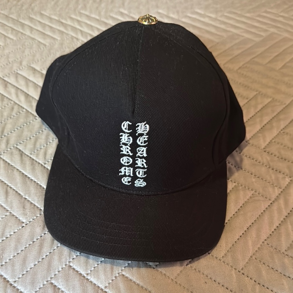 Chrome Hearts Black Hat with White Logo